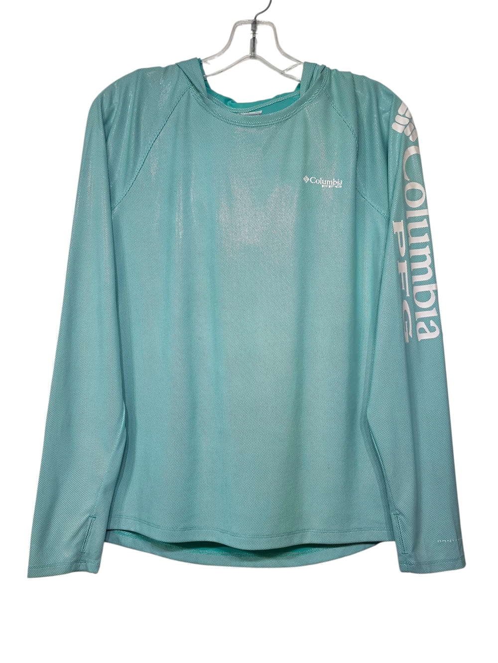 Columbia PFG Omni‑Shade Hooded Long‑Sleeve Top Women’s Small in Light Teal - NWT